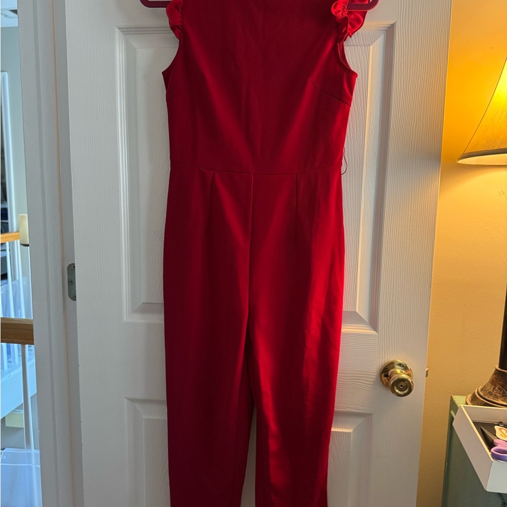 H&M Red Ruffle Sleeve Jumpsuit